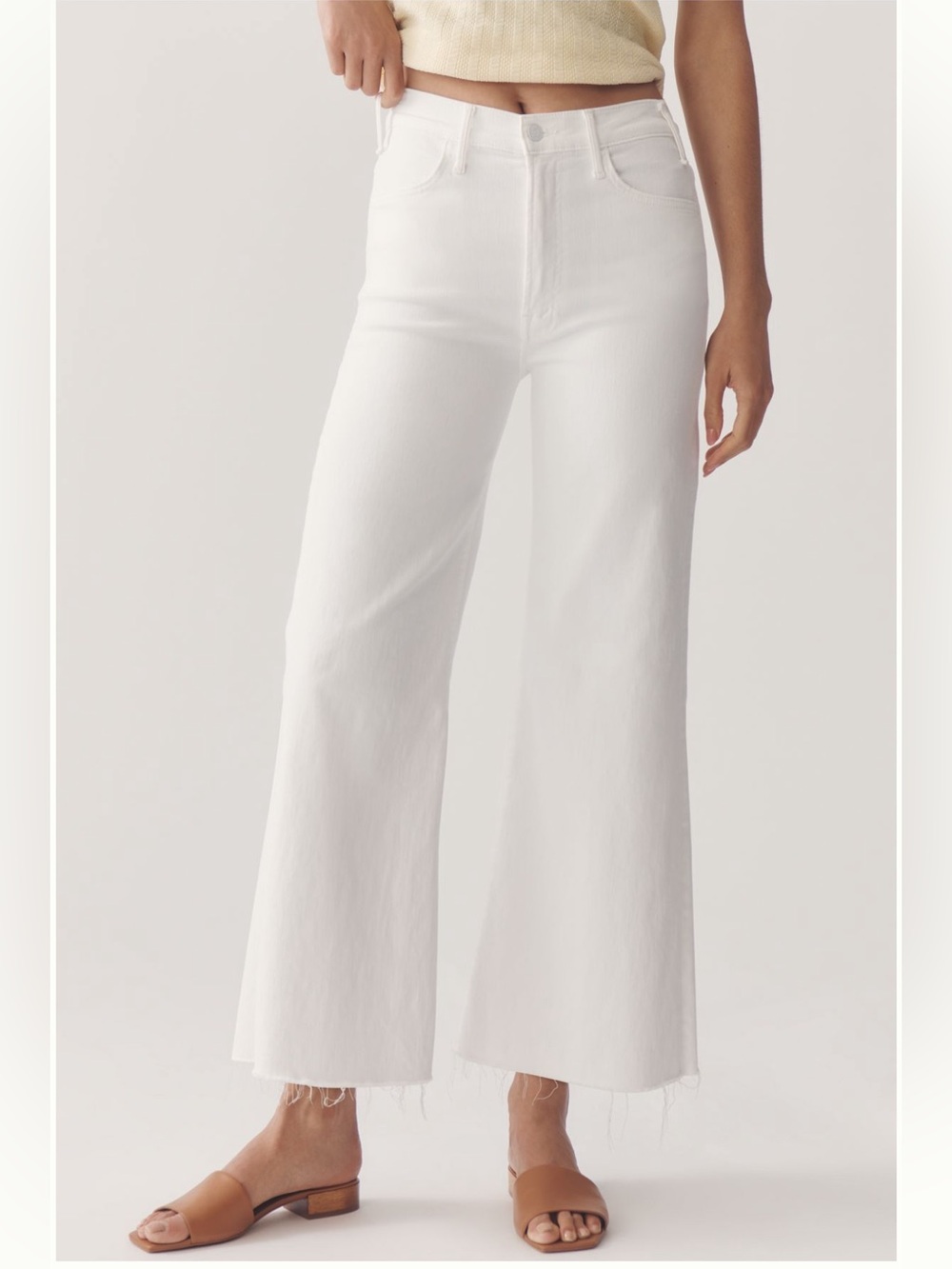 MOTHER The Hustler Ankle Fray Jeans White NWT Sz 27 - Picture 2 of 14